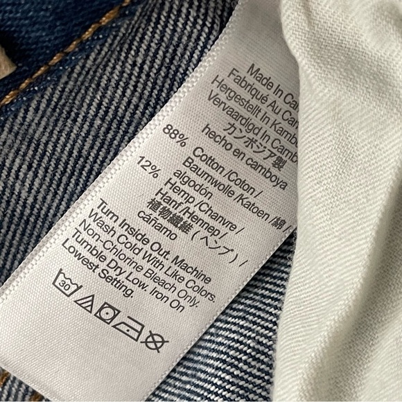 Madewell Baggy Straight Jeans 25 NWT Slouchy Straight Rigid Hemp Dark Indigo - Picture 8 of 8